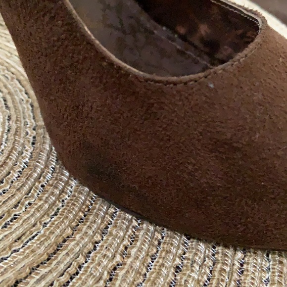 Brown Suede Buckled Heels - Picture 5 of 7
